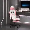 Image de Chaise De Jeu Pivotante Et Repose-pied Blanc Et Rose Similicuir Vidaxl