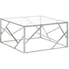 Image de Table Basse Argenté Acier Inoxydable Et Verre Trempé Vidaxl