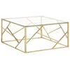 Image de vidaXL Table basse doré acier inoxydable et verre trempé 349954