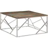 Image de Table Basse Argenté Acier Inoxydable/bois Massif Récupération Vidaxl