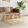 Image de Table Basse 80x80x40 Cm Acier Inoxydable Et Verre Vidaxl