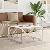 Image de Table Basse Argenté 80x80x40 Cm Acier Inoxydable Et Verre Vidaxl