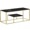 Image de Table Basse Doré Acier Inoxydable Et Verre Trempé Vidaxl