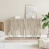Image de Table Console Argenté 110x30x70 Cm Acier Inoxydable Et Verre Vidaxl