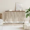 Image de Table Console Acier Inoxydable Et Bois Massif De Récupération Vidaxl