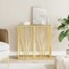 Image de Table Console Doré 70x30x70 Cm Acier Inoxydable Et Verre Vidaxl