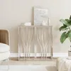 Image de vidaXL Table console argenté 70x30x70 cm acier inoxydable et verre 350035