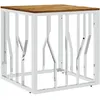 Image de Table Basse Argenté Acier Inoxydable Et Bois Massif D'acacia Vidaxl