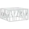 Image de Table Basse 80x80x40 Cm Acier Inoxydable Et Verre Vidaxl