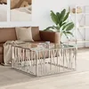 Image de Table Basse 100x100x50 Cm Acier Inoxydable Et Verre Vidaxl