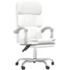 Image de Fauteuil Inclinable De Bureau Blanc Similicuir Vidaxl