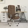 Image de Fauteuil De Massage Inclinable De Bureau Marron Tissu Vidaxl
