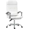 Image de Fauteuil De Massage Inclinable De Bureau Blanc Similicuir Vidaxl