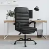 Image de Fauteuil De Massage Inclinable De Bureau Noir Similicuir Vidaxl
