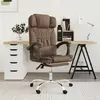Image de Fauteuil De Massage Inclinable De Bureau Marron Tissu Vidaxl