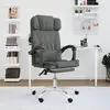 Image de Fauteuil De Massage Inclinable De Bureau Gris Foncé Tissu Vidaxl