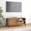 Image de Meuble Tv Marron 90x30x40 Cm Bois De Pin Massif Vidaxl