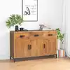 Image de Buffet Marron 110x35x70 Cm Bois De Pin Massif Vidaxl