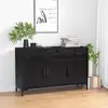 Image de Buffet Noir 110x35x70 Cm Bois De Pin Massif Vidaxl
