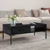 Image de Table Basse Noir 90x50x35 Cm Bois De Pin Massif Vidaxl