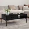 Image de vidaXL Table basse Noir 90x50x35 cm Bois de pin massif 349930
