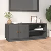 Image de Meuble Tv Gris 105x34x40 Cm Bois De Pin Massif Vidaxl