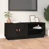 Image de Meuble Tv Noir 105x34x40 Cm Bois De Pin Massif Vidaxl