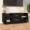Image de Meuble Tv Noir 100x34x40 Cm Bois De Pin Massif Vidaxl