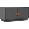 Image de Meuble Tv Gris 80x34x40 Cm Bois De Pin Massif Vidaxl