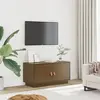 Image de Meuble Tv Marron Miel 80x34x40 Cm Bois De Pin Massif Vidaxl
