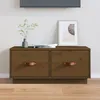 Image de Meuble Tv Marron Miel 80x34x35 Cm Bois De Pin Massif Vidaxl