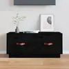 Image de Meuble Tv Noir 80x34x35 Cm Bois De Pin Massif Vidaxl