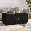 Image de Table Basse Noir 80x50x35 Cm Bois Massif De Pin Vidaxl