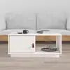 Image de Table Basse Blanc 80x50x35,5 Cm Bois Massif De Pin Vidaxl