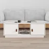 Image de Table Basse Blanc 100x50x35 Cm Bois Massif De Pin Vidaxl