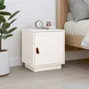 Image de Table De Chevet Blanc 40x34x45 Cm Bois De Pin Massif Vidaxl