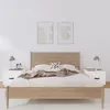 Image de Tables De Chevet 2 Pcs Blanc 40x34x35 Cm Bois De Pin Massif Vidaxl