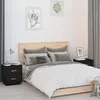 Image de Tables De Chevet 2 Pcs Noir 40x34x45 Cm Bois De Pin Massif Vidaxl