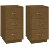 Image de Tables De Chevet 2 Pcs Marron 40x40x75 Cm Bois De Pin Massif Vidaxl