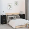 Image de Tables De Chevet 2 Pcs Noir 40x40x75 Cm Bois De Pin Massif Vidaxl