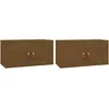 Image de Armoires Murales 2pcs Marron Miel 60x30x30cm Bois De Pin Massif Vidaxl