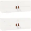 Image de Armoires Murales 2 Pcs Blanc 80x30x30 Cm Bois De Pin Massif Vidaxl