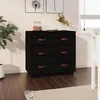 Image de vidaXL Buffet Noir 80x40x75 cm Bois massif de pin 820111