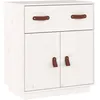 Image de Buffet Blanc 65,5x40x75 Cm Bois Massif De Pin Vidaxl