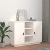 Image de Buffet Blanc 100x40x75 Cm Bois Massif De Pin Vidaxl