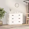 Image de Buffet Blanc 100x40x75 Cm Bois Massif De Pin Vidaxl