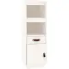 Image de Buffet Haut Blanc 34x40x108,5 Cm Bois Massif De Pin Vidaxl