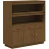 Image de Buffet Haut Marron Miel 100x40x108,5 Cm Bois Massif De Pin Vidaxl