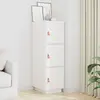 Image de Buffet Haut Blanc 34x40x108,5 Cm Bois Massif De Pin Vidaxl
