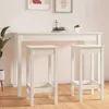 Image de Chaises De Bar Lot De 2 Blanc 40x40x78 Cm Bois De Pin Solide Vidaxl